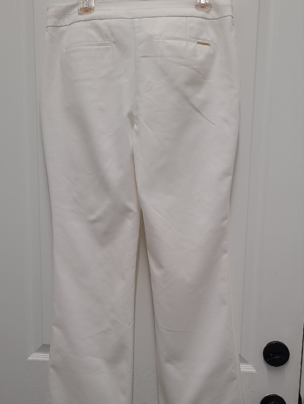 Anne Klein White Boot-Cut Dress Pants with Button Accents - Picture 6 of 7